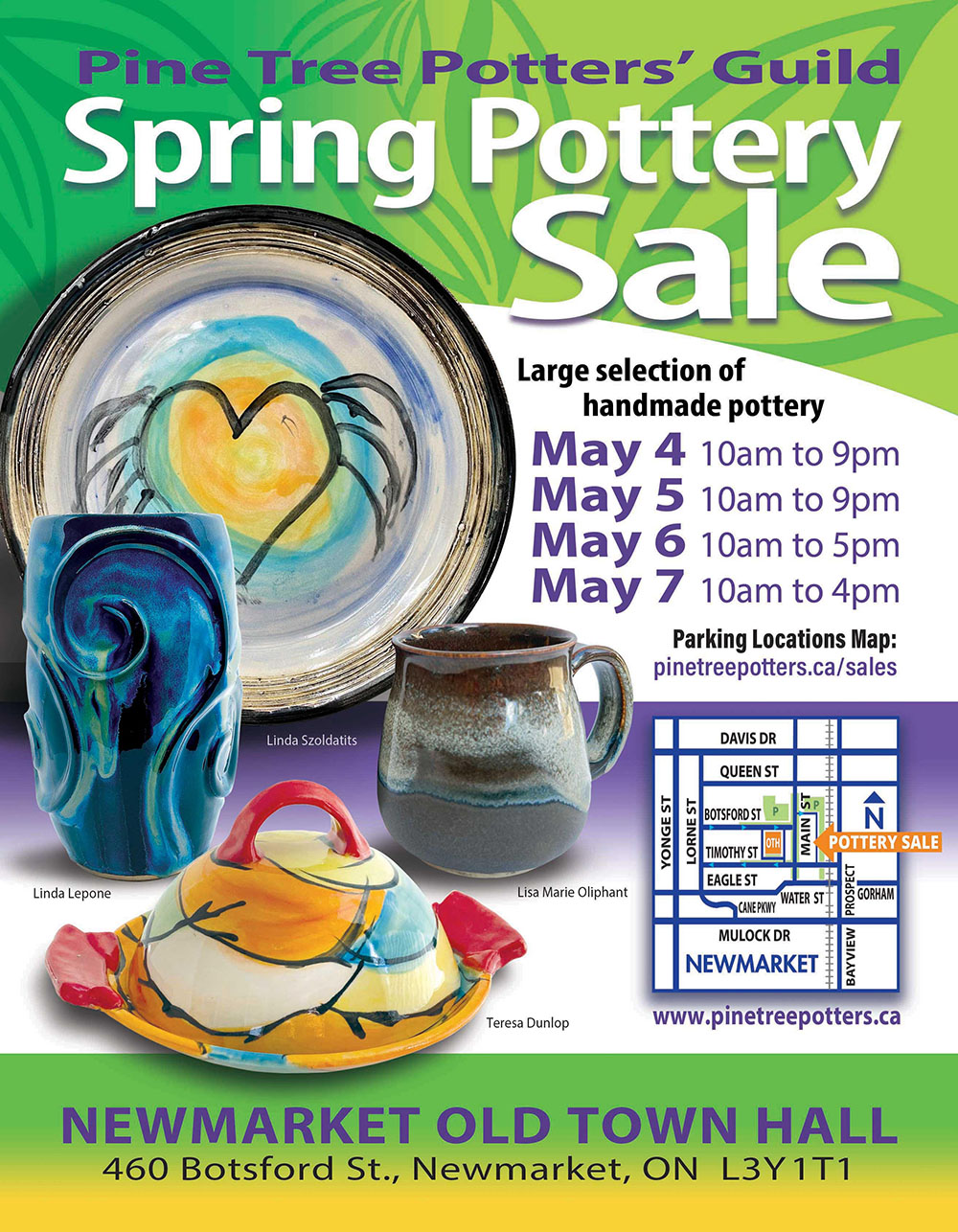 Spring Pottery Show and Sale, May 4 to 7, at Newmarket Old Town Hall